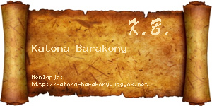 Katona Barakony névjegykártya